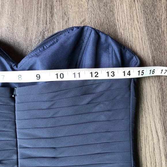 Morilee Madeline Gardner Short Dress Size 2/4 Dusty Blue Draped Chiffon Formal - Picture 6 of 10